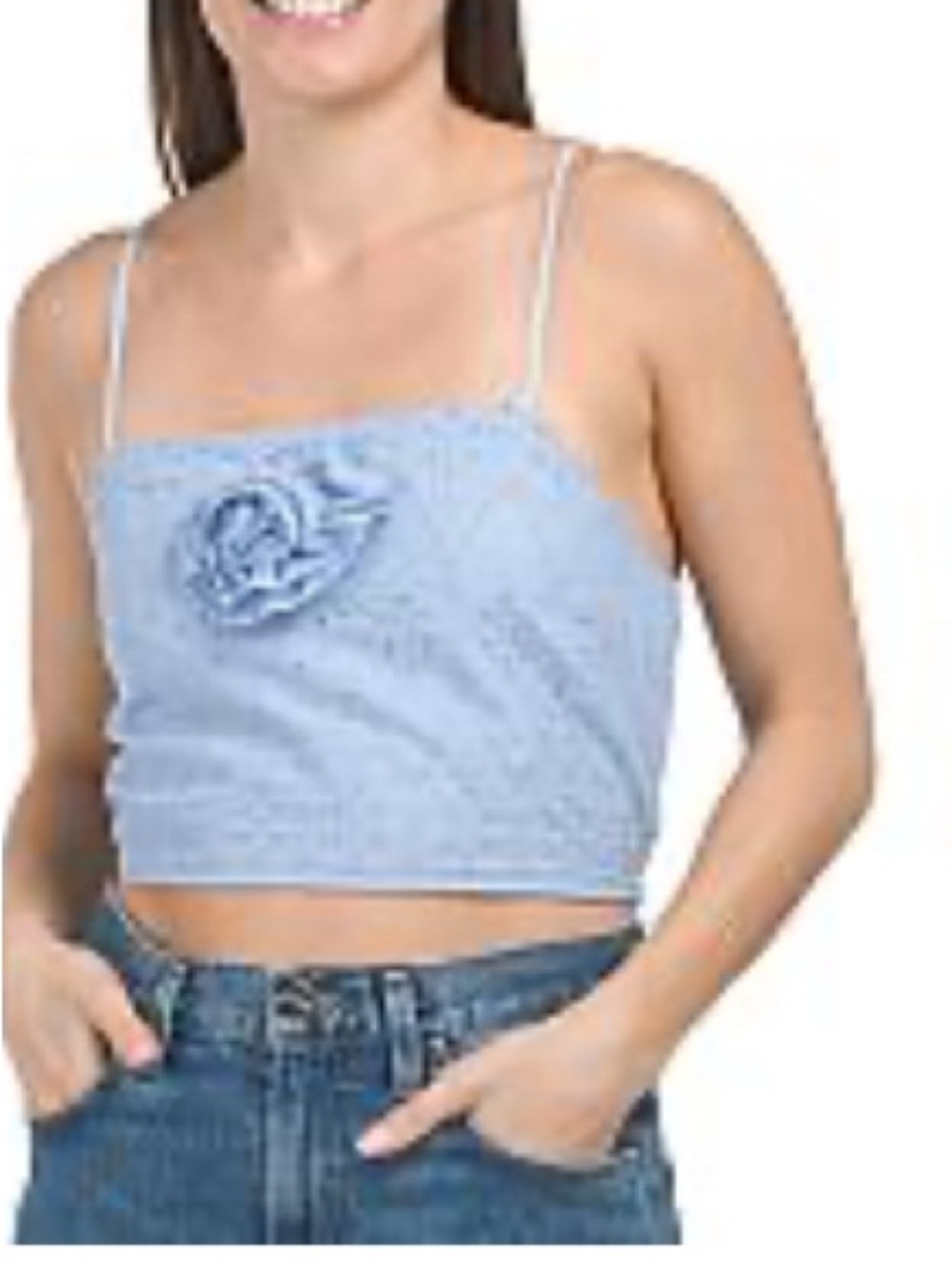🆕- Le Lis Sky Blue Embroidered Camisole max with rose in middle